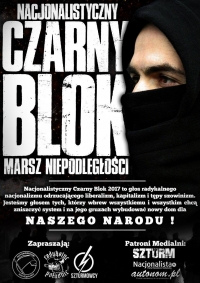 Nacjonalistyczny Czarny Blok na Marszu Niepodległości 2017